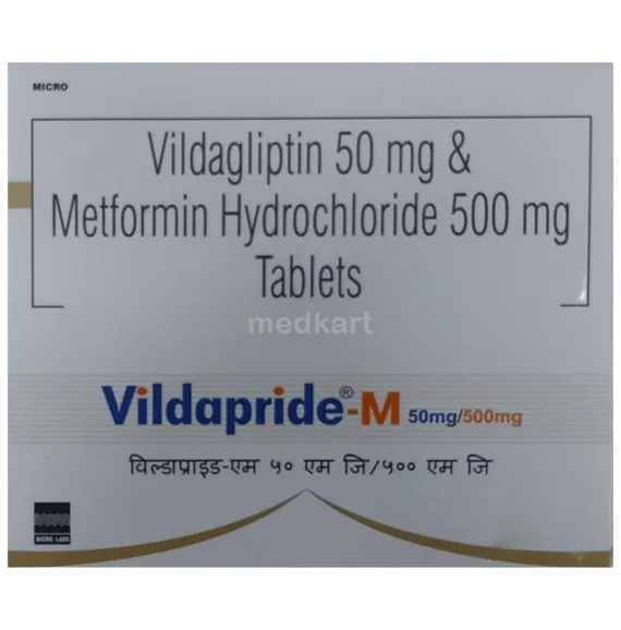 vildapride m 50/500mg tablet 15's